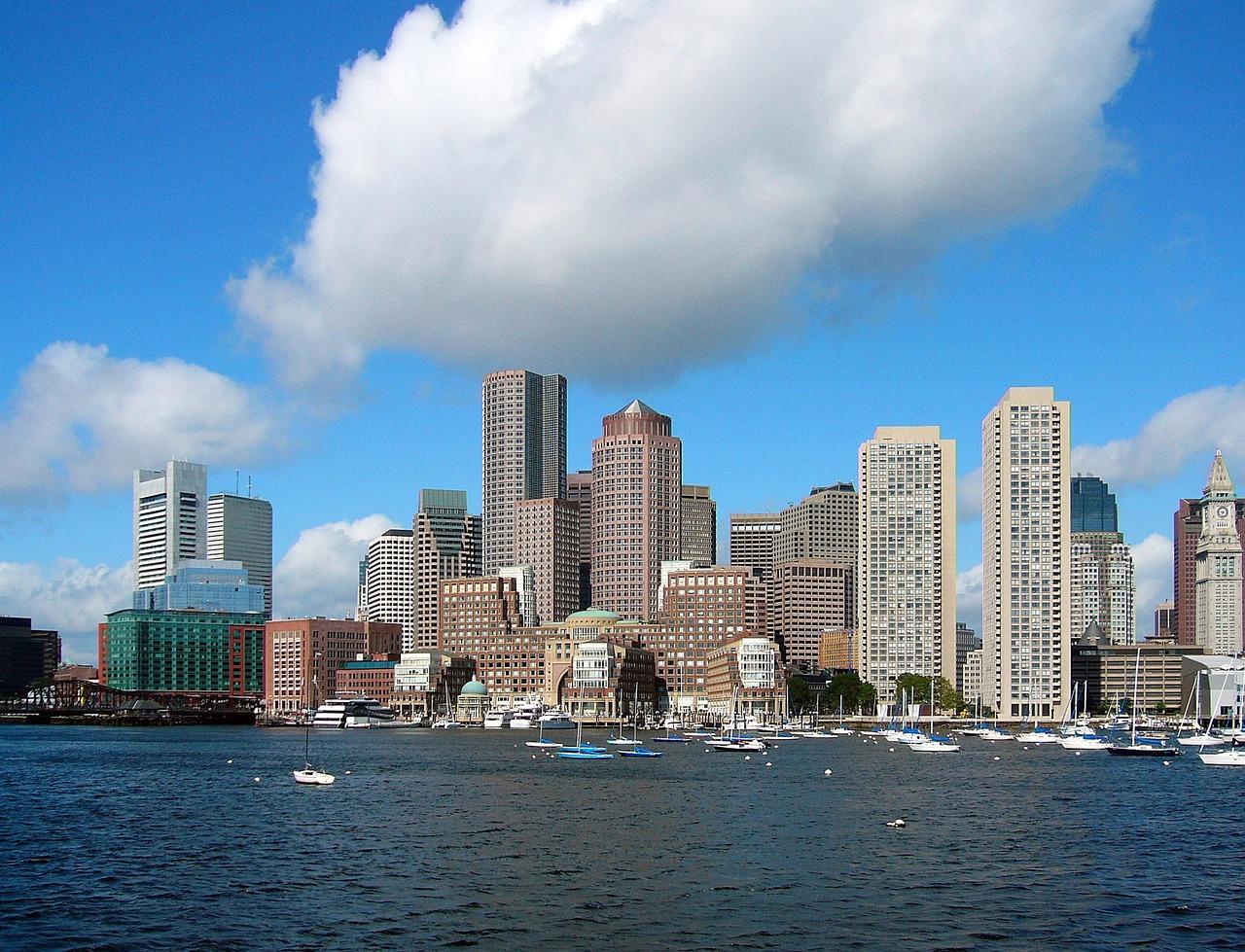 Boston Massachusetts skyline city downtown river view