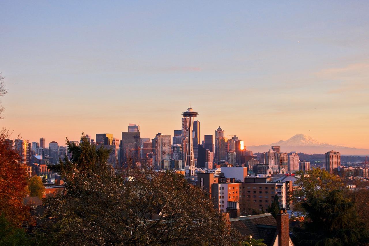 Seattle skyline Space Needle Washington state panorama